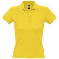 Polo personnalisable femme en coton maille piquée 210 JAUNE