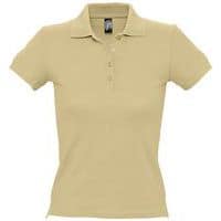 Polo personnalisable femme en coton maille piquée 210 SABLE