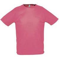 Tee-shirt personnalisable uni technic PES adulte rose fluo