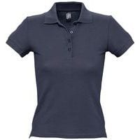 Polo personnalisable femme en coton maille piquée 210 MARINE