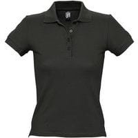 Polo personnalisable femme en coton NOIR