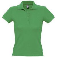 Polo personnalisable femme en coton maille piquée 210 VERT PRAIRIE