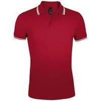 Polo personnalisable homme en coton peigné ROUGE/BLANC