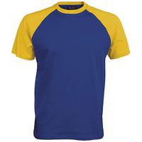 T-shirt bicolore Traditional bleu royal jaune
