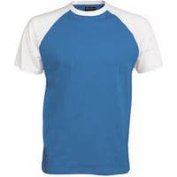 T-shirt bicolore Traditional bleu blanc