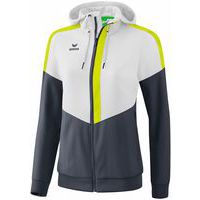 Veste à capuche - Erima - tracktop squad femme blanc/slate grey/bio lime