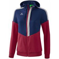 Veste à capuche - Erima - tracktop squad femme new navy/bordeaux/silver grey