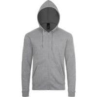 Veste zippée à capuche en coton GRIS CHINÉ