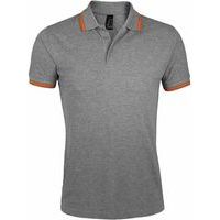 Polo personnalisable homme en coton peigné GRIS CHINE/ORAN