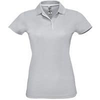 Polo personnalisable femme en polyester GRIS PUR