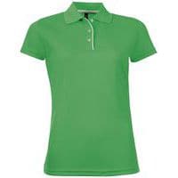 Polo personnalisable femme en polyester VERT PRAIRIE