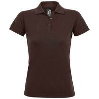 Polo personnalisable femme prime en polyester CHOCOLAT