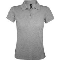 Polo personnalisable femme prime en polyester GRIS CHINÉ