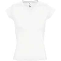 Tee-shirt personnalisable femme col V en coton BLANC