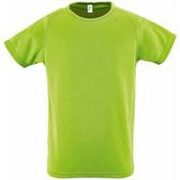 Tee-shirt personnalisable de sport enfant en polyester VERT POMME