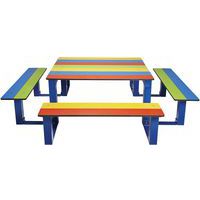 Table bancs arc en ciel 1, 25 m hauteur plateau 50 cm