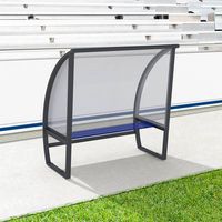 Abri de touche en aluminium arrière en polycarbonate hauteur 1M60 banc