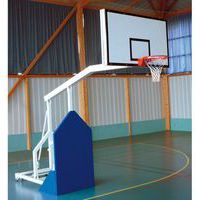 Panier basket compétition mobile, déport de 2, 25m à tête combinée, avec panneau