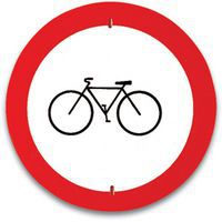 Panneau de signalisation - Accès interdit aux cyclistes