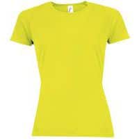 Tee-shirt personnalisable multitech PESFéminin jaune fluo