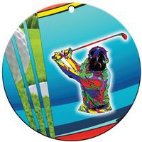 Médaille céramique - golf - 70mm