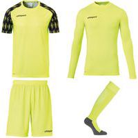 Set maillot/short/baselayer/chaussettes gardien de foot Enfant - Uhlsport - Reaction Jaune Fluo/Noir