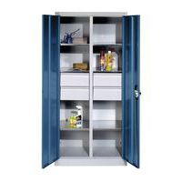 Armoire haute 6 tablettes 4 tiroirs CP