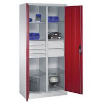 Armoire haute 6 tablettes 6 tiroirs CP