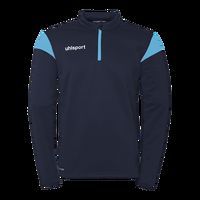 Sweat zippé 1/4 Squad 27 - Bleu foncé/ciel - Uhlsport