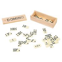 Dominos en bois avec plumier de rangement