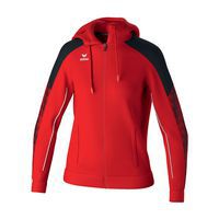 Veste d'entraînement EVO STAR femme avec capuche - Rouge/noir - Erima