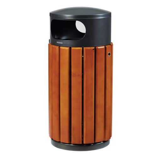 Poubelle en métal et en bois - 40 L