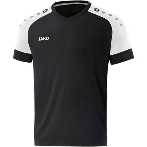 Maillot de foot manches courtes enfant - Jako - Champ 2.0 Noir/Blanc