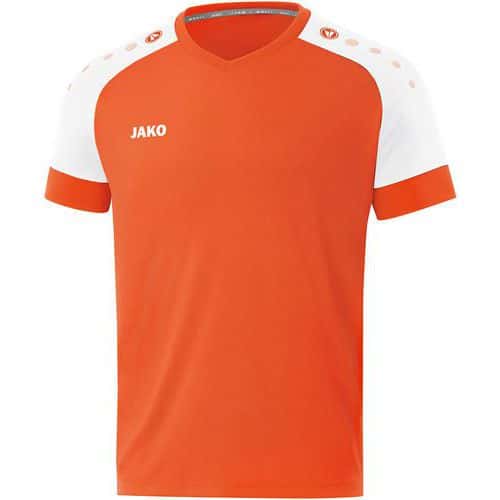 Maillot de foot manches courtes enfant - Jako - Champ 2.0 Orange/Blanc