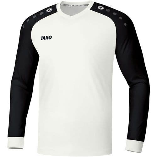 Maillot de foot manches longues enfant - Jako - Champ 2.0 Blanc/Noir