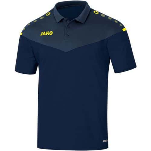 Polo manches courtes - Jako - Champ 2.0 Bleu marine/Jaune fluo