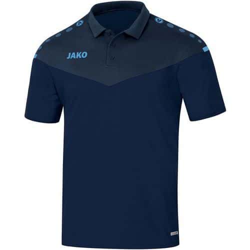 Polo manches courtes femme - Jako - Champ 2.0 Bleu marine/Bleu clair