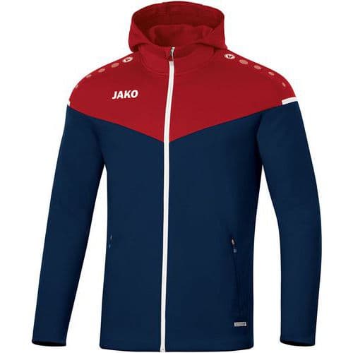 Veste de foot à capuchon enfant - Jako - Champ 2.0 Bleu marine/Rouge