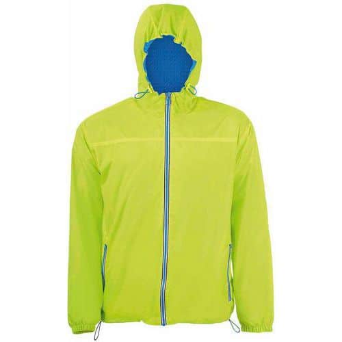 Coupe-vent doublé en nylon LIME FLUO/ROYAL