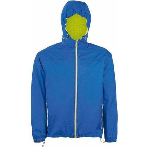 Coupe-vent doublé en nylon ROYAL/JAUNE FLU