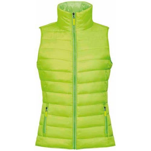 Doudoune light femme sans manche en nylon LIME FLUO