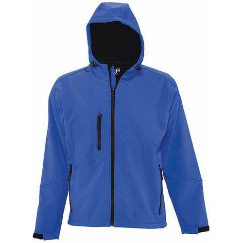 Veste homme zippée softshell à capuche en polyester ROYAL