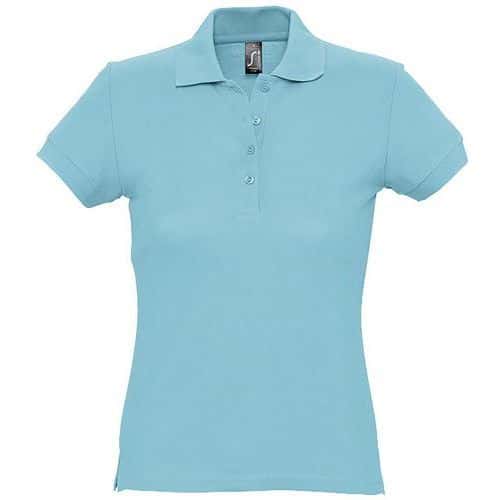 Polo personnalisable femme en coton maille piquée 170 BLEU ATOLL