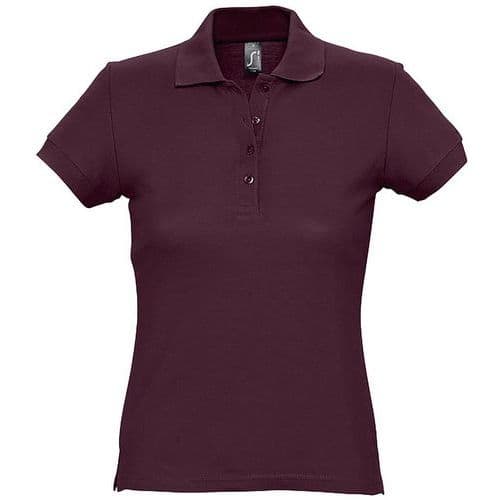 Polo personnalisable femme en coton BORDEAUX