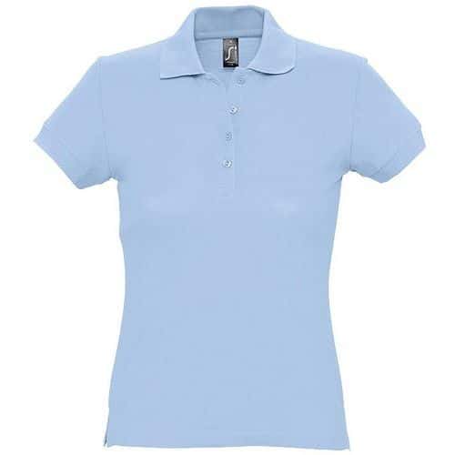 Polo personnalisable femme en coton maille piquée 170 CIEL PIQUÉ