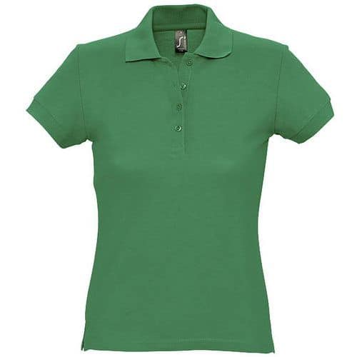 Polo personnalisable femme en coton maille piquée 170 VERT PRAIRIE