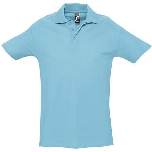 Polo personnalisable homme en coton BLEU ATOLL