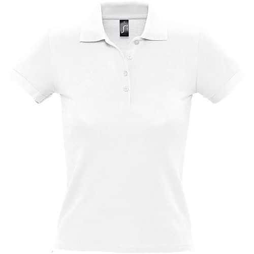 Polo personnalisable femme en coton maille piquée 210 BLANC