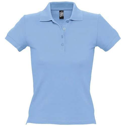 Polo personnalisable femme en coton maille piquée 210 CIEL PIQUÉ