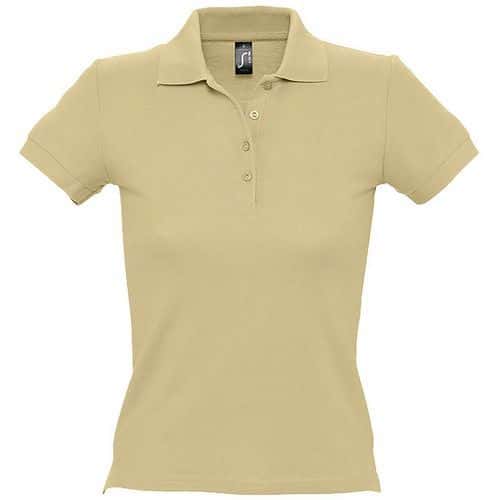 Polo personnalisable femme en coton maille piquée 210 SABLE